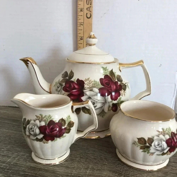 Vtg Sadler England Rose Patterned Tea  Set - Picture 13 of 14